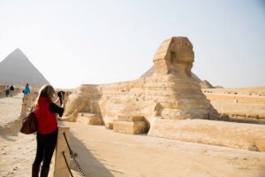 Photographing the Great Sphinx of Giza. Image: Justin