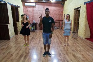 Learning the 1, 2, 3, tap of the Salsa!