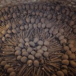 A collection of bones in the San Francisco Church Catacombs