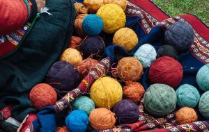 An array of colorful yarn used to create beautiful textiles