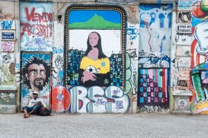 Colorful graffiti in Rio’s Lapa neighborhood