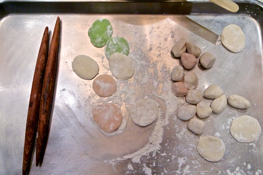Rolling out dumpling dough in Xi’an