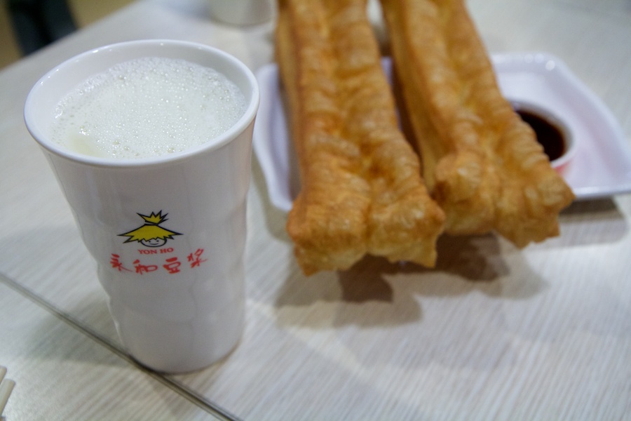 Warm soy milk and fried bread
