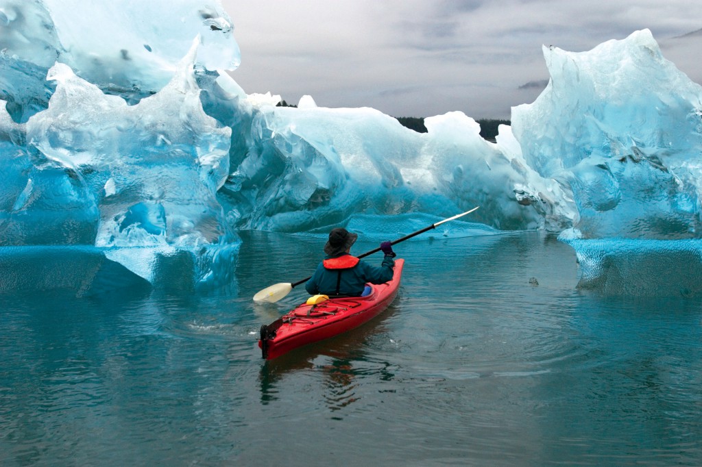 Kayaking the Tracy Arm Fjord in Alaska (credit Ralph Lee Hopkins with Lindblad Expeditions)