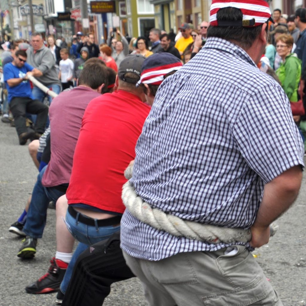 Tug-of-war in Skagway