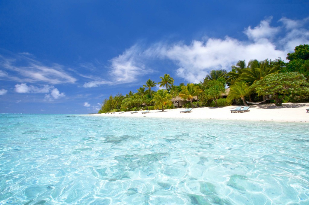 (credit David Kirkland, Pacific Corner, Pacific Resort Aitutaki, Cook Islands) View from the beach