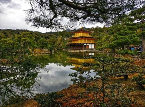 The Golden Pavilion, also known as Kinkaku-Ji Temple, in Kyoto, photo credit: @orslnsight