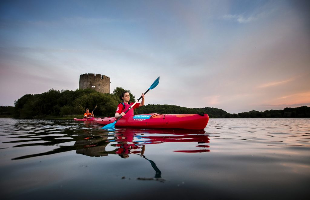 Canoeing near Cloughoughter Castle on Lough Oughter
